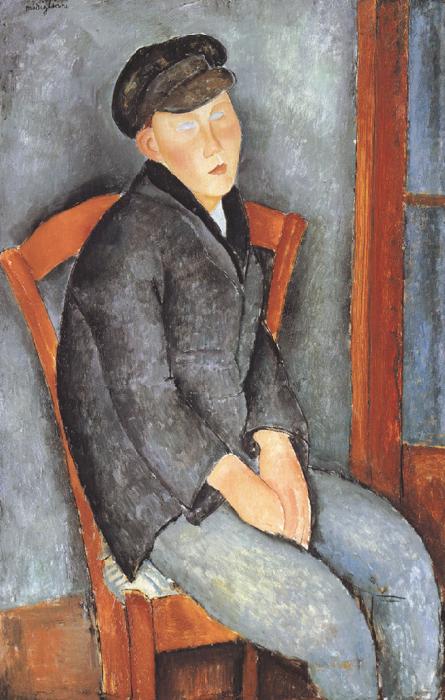 Amedeo Modigliani Young Seated Boy with Cap (mk39) Germany oil painting art